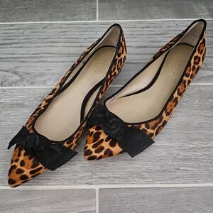 Camryn Leopard Print Haircalf Bow Flats